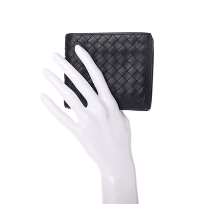 Bottega Veneta Nappa Intrecciato Bi-Fold Wallet Blue 2 of 9