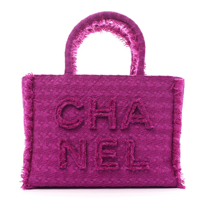 Chanel Wool Tweed Large Zipped Shopping Tote Magenta 1 of 11