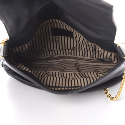 Fendi Vitello Flamingo Fendista Pouchette Crossbody Black 5 of 11