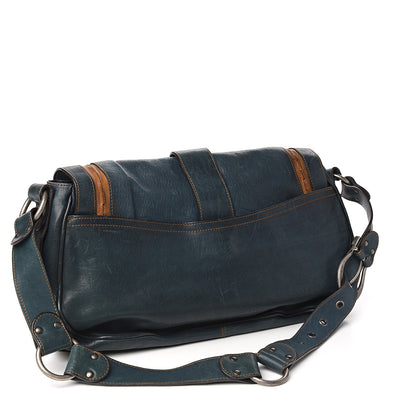 Christian Dior Calfskin Medium Gaucho Double Saddle Bag Dark Blue 2 of 12