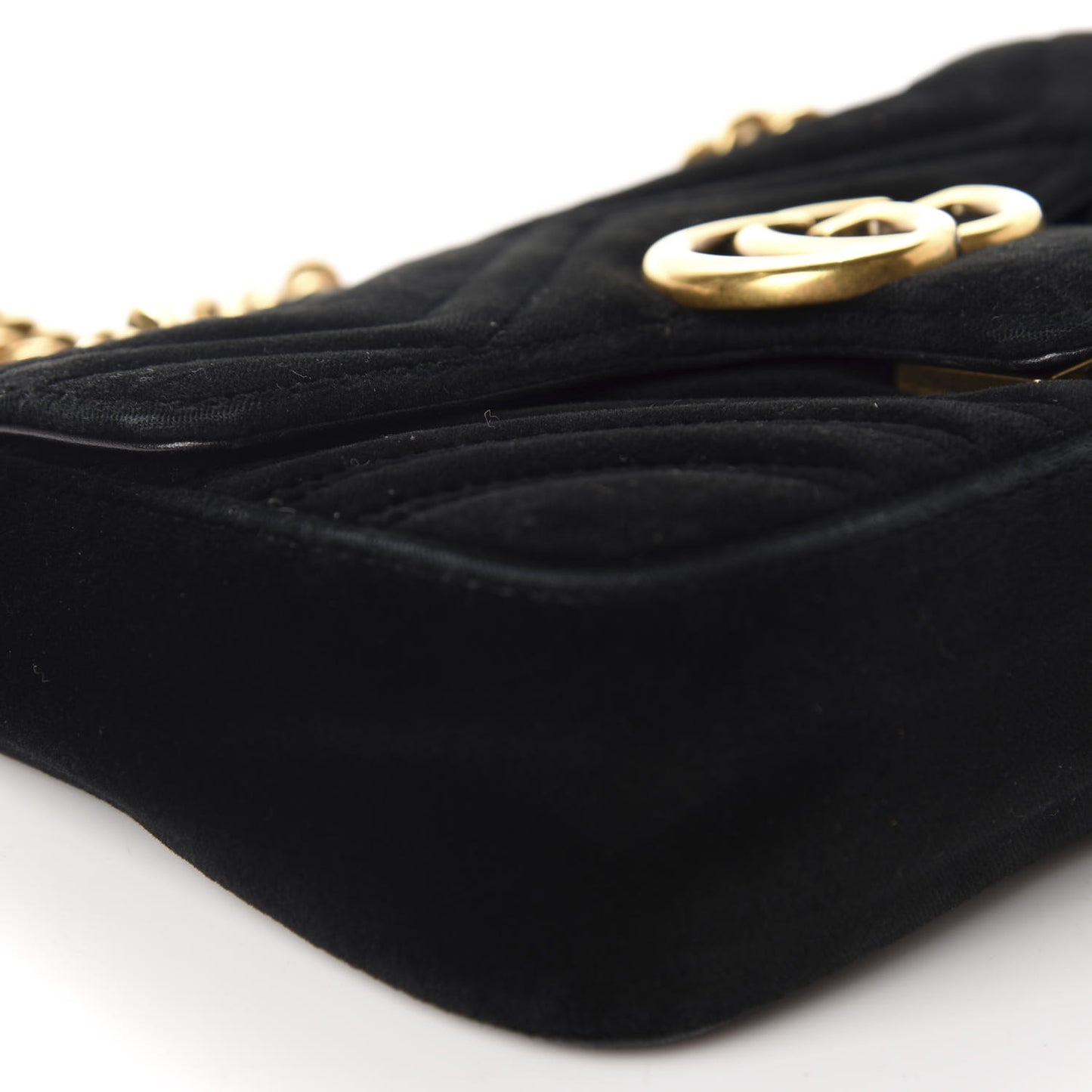 Velvet Matelasse Mini GG Marmont Shoulder Bag Black