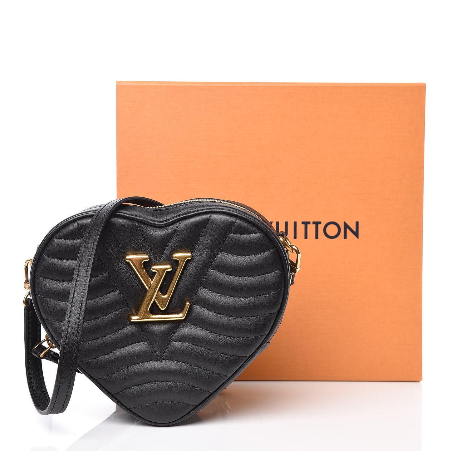 Calfskin New Wave Heart Bag Black