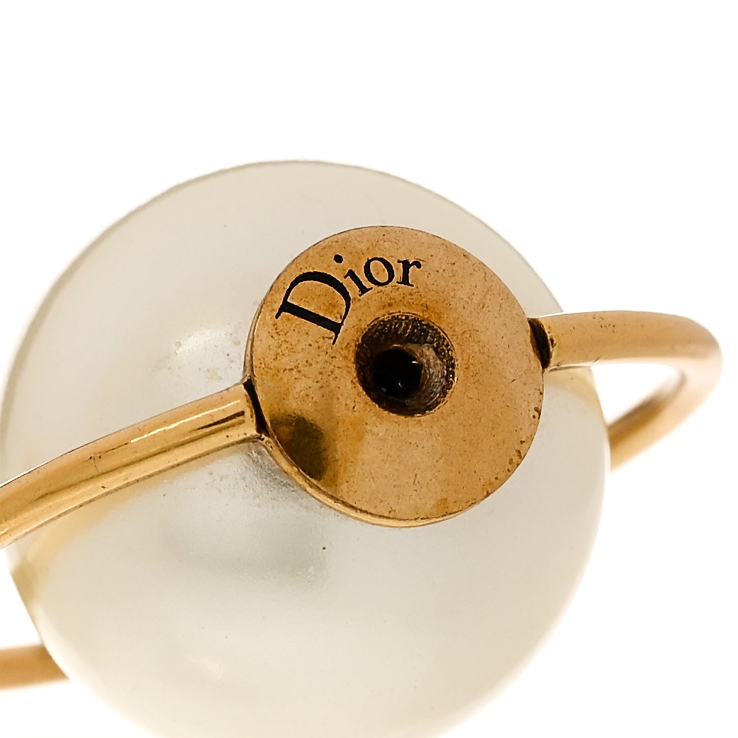 Christian Dior Pearl Moon and Star Tribal Hoop Earrings Gold 4 of 4