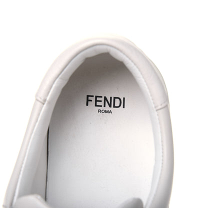 Fendi Vitello Shearling FF Velcro Slip On Sneakers 36.5 White 8 of 11