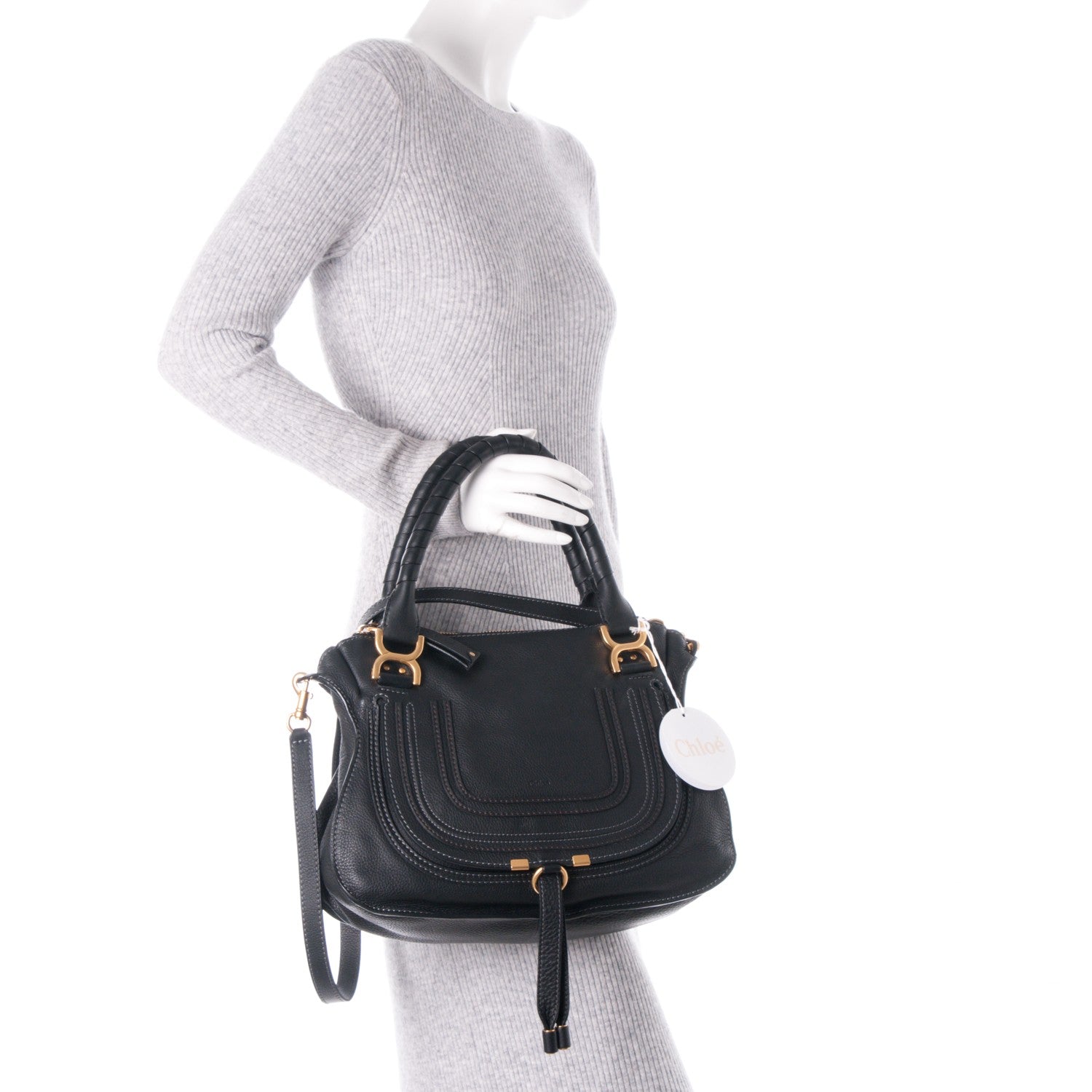 Chloe Calfskin Medium Marcie Satchel Black 3 of 8