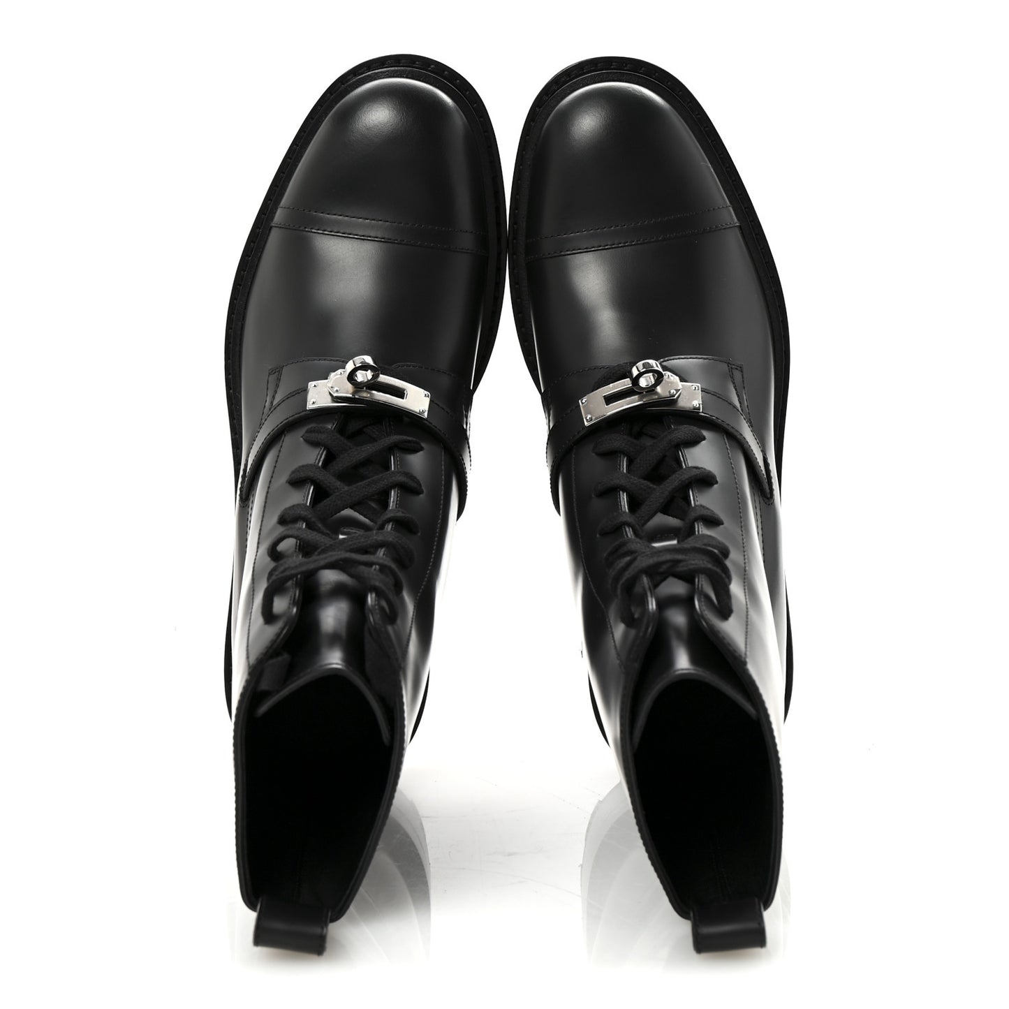 Glossed Calfskin Funk Ankle Boots 38.5 Black