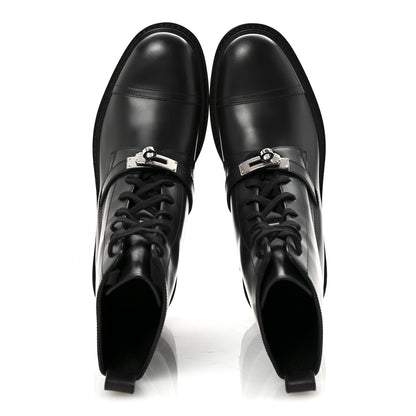 Hermes Glossed Calfskin Funk Ankle Boots 38.5 Black 2 of 9