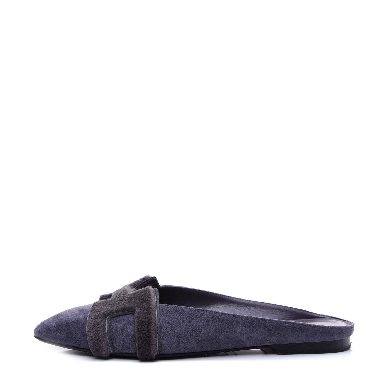 Hermes Suede Goatskin Fur Roxane Mules 38.5 1 of 13