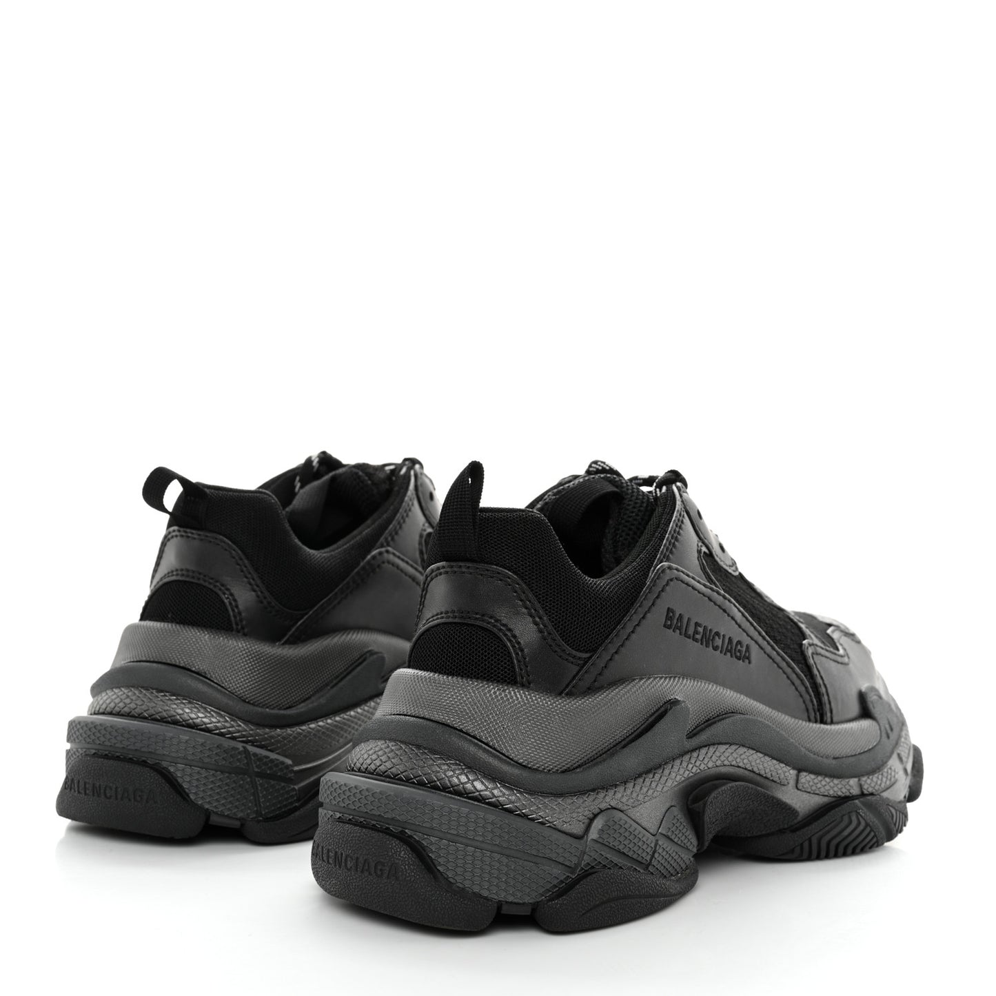 Fabric Mesh Womens Triple S Sneakers 38 Black