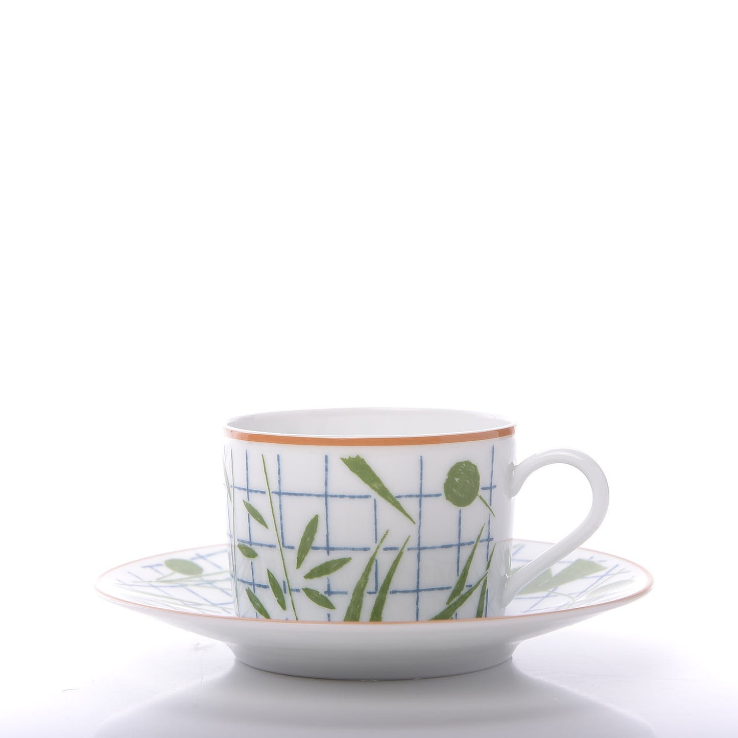 Porcelain A Walk In The Garden Tea Cup And Saucer Set Of 2