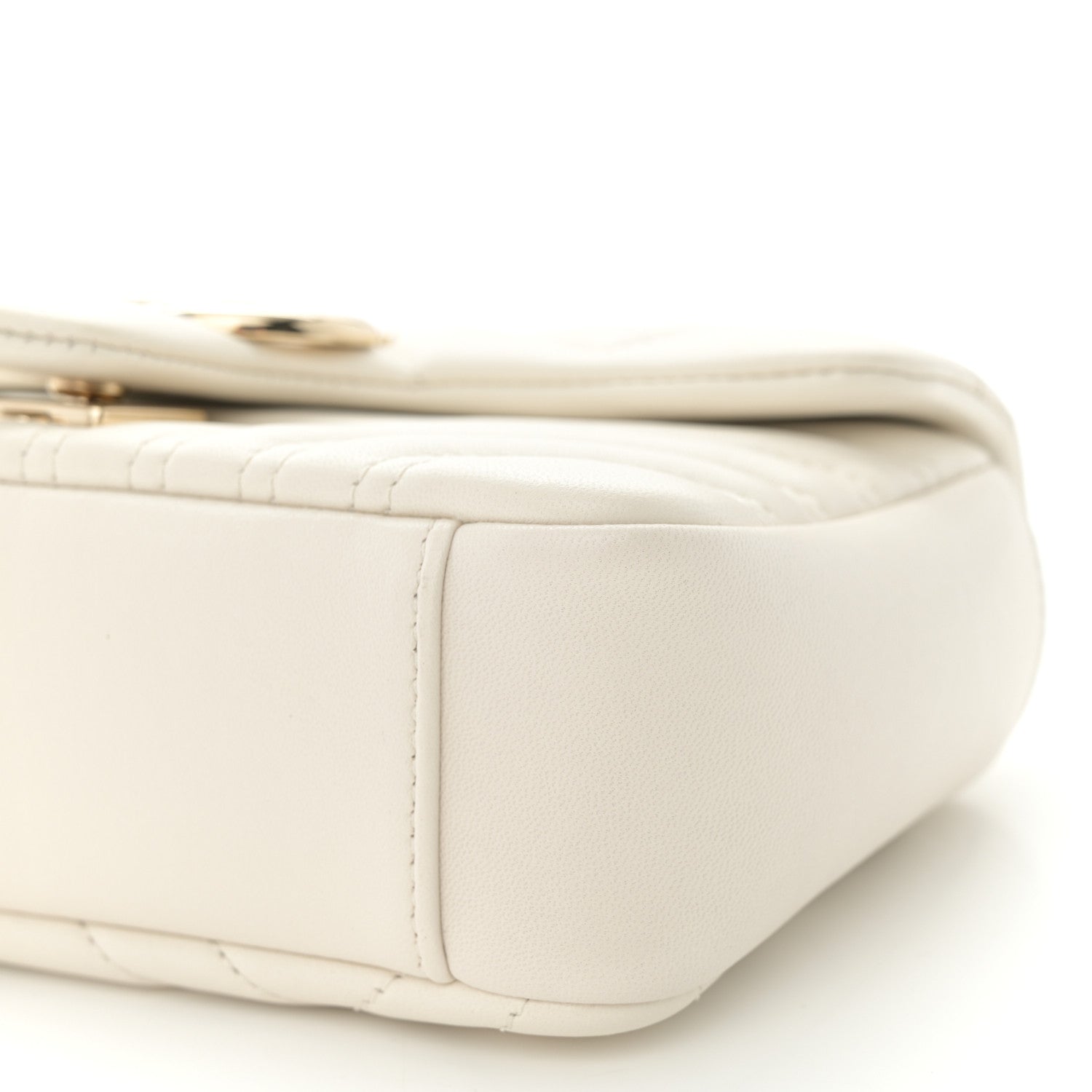 Gucci Lambskin Matelasse Small GG Marmont Shoulder Bag White 10 of 10