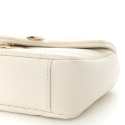 Gucci Lambskin Matelasse Small GG Marmont Shoulder Bag White 10 of 10