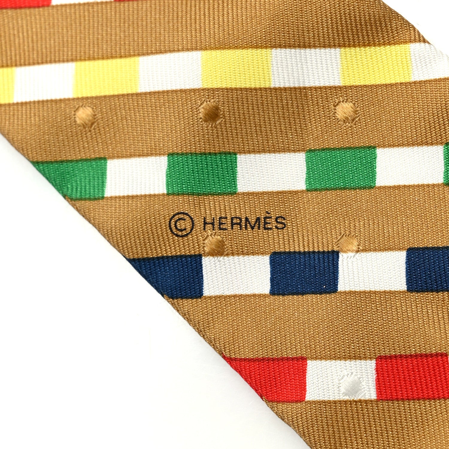 Hermes Silk Bouclerie Moderne Plumetis Twilly Tabac Rose Bleu 3 of 4