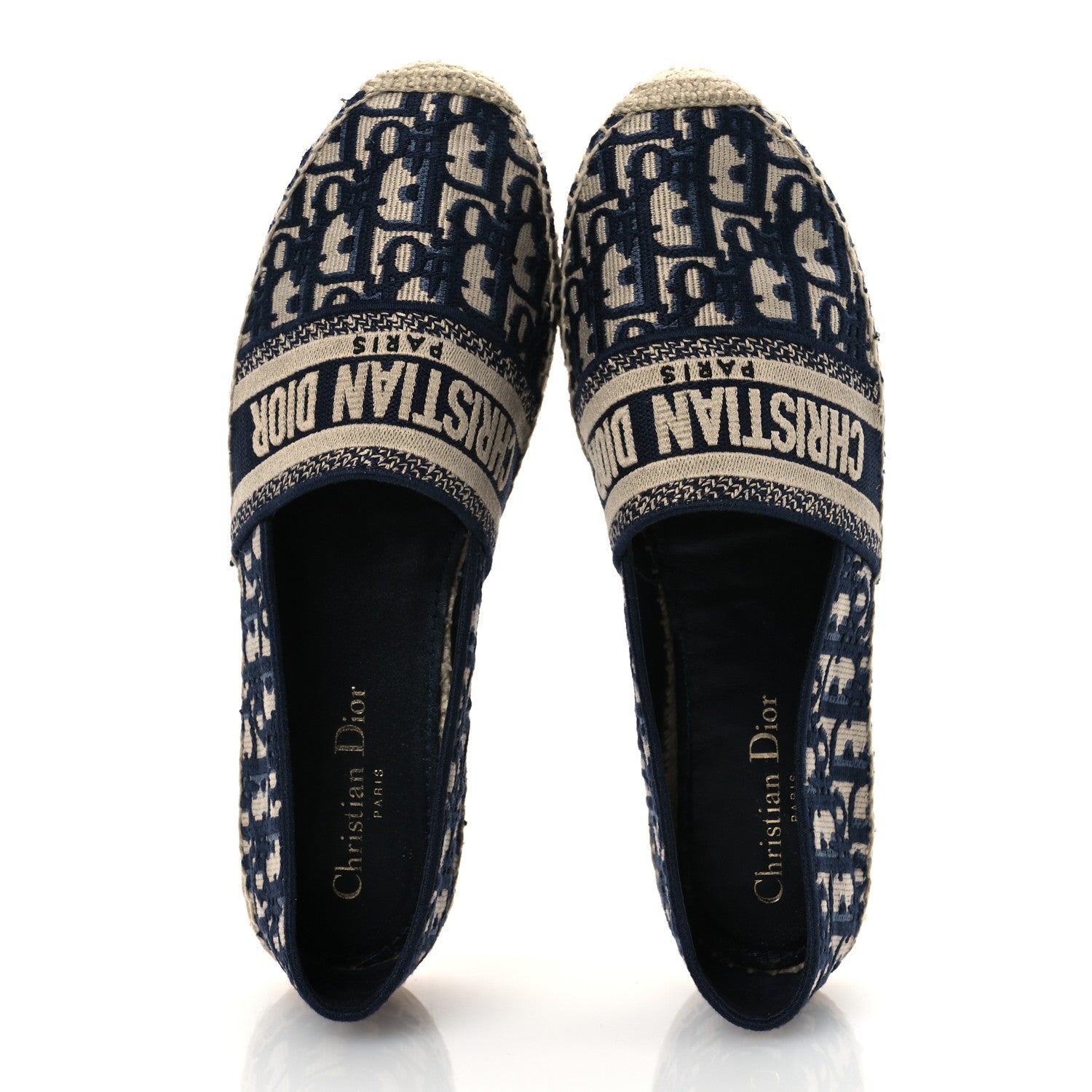 Christian Dior Oblique Embroidered Granville 15mm Espadrilles 40 Deep Blue 2 of 15