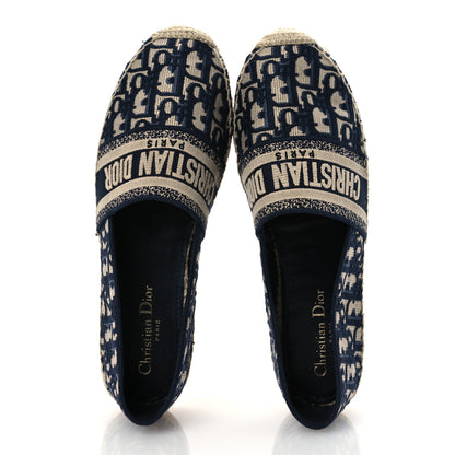 Christian Dior Oblique Embroidered Granville 15mm Espadrilles 40 Deep Blue 2 of 15
