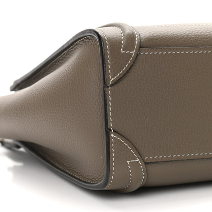 Celine Drummed Calfskin Nano Luggage Souris 9 of 12