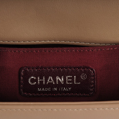 Chanel Calfskin Chevron Quilted Medium Boy Flap Taupe 6 of 7