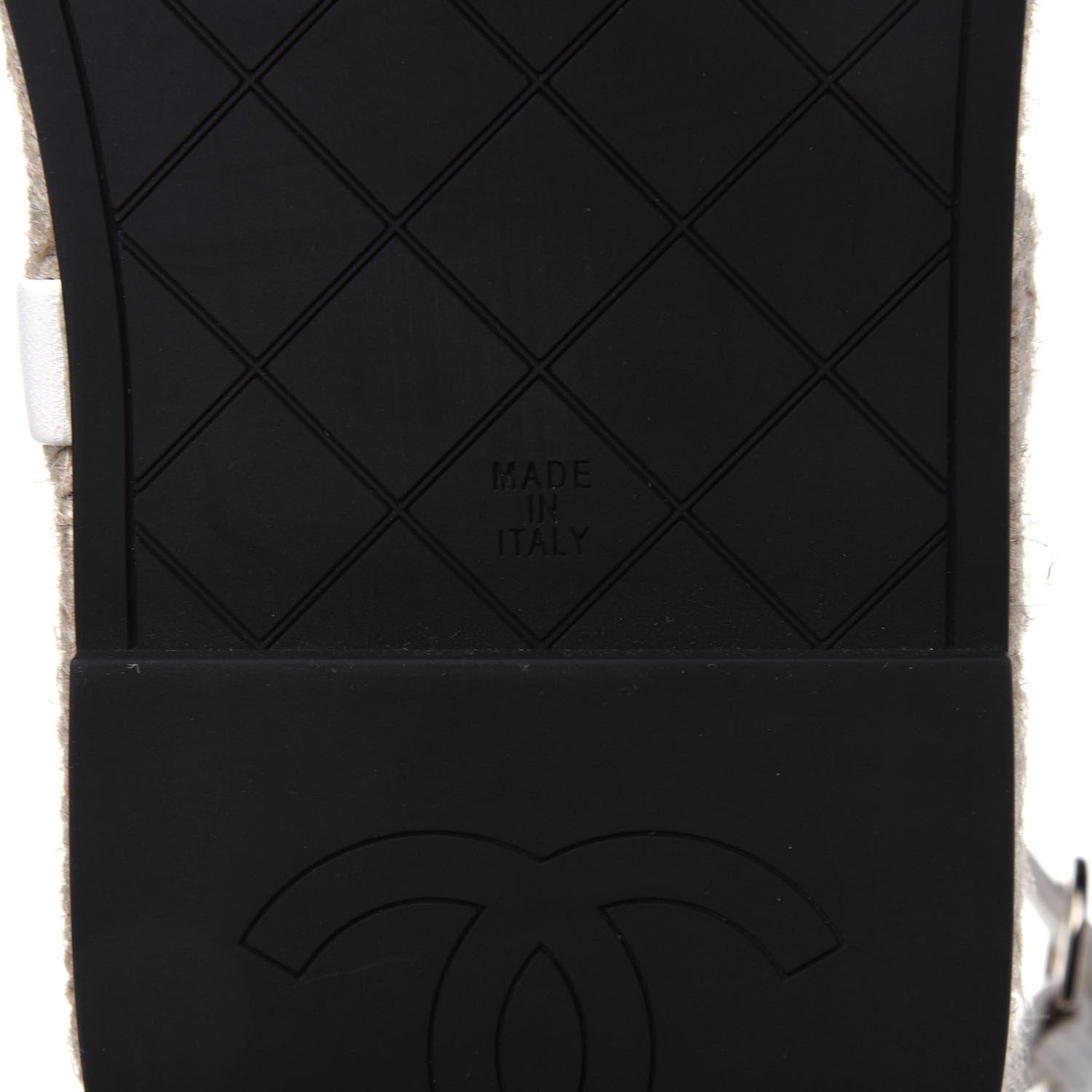 Chanel Lambskin Chain Espadrille Sandals 38 White 6 of 8