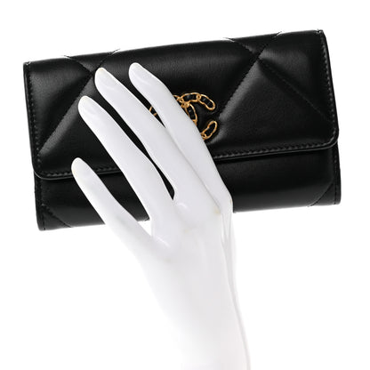 Chanel Lambskin Quilted Chanel 19 Flap Wallet Black 2 of 8