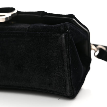 Balenciaga Velvet Jersey Hourglass Top Handle Bag XS Black 11 of 17