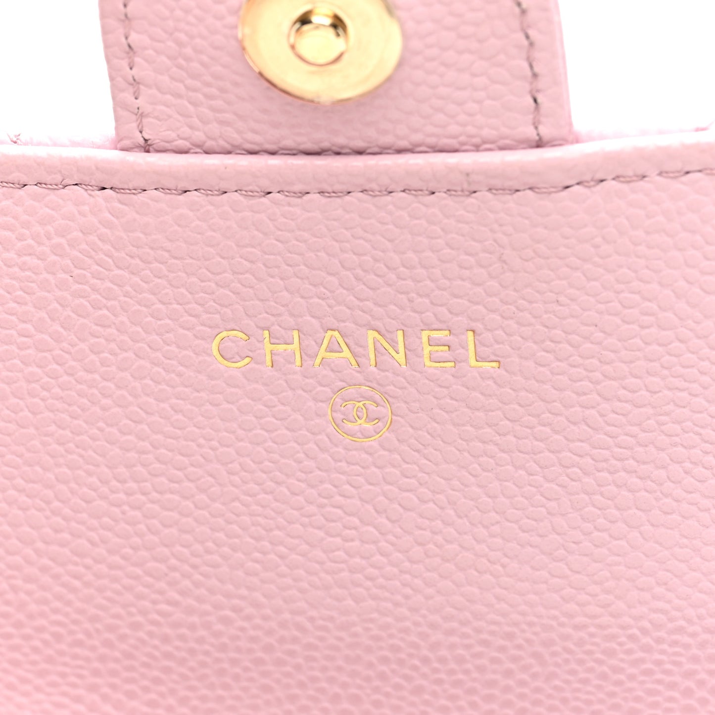 Caviar Quilted Flap Clutch with Chain Pink