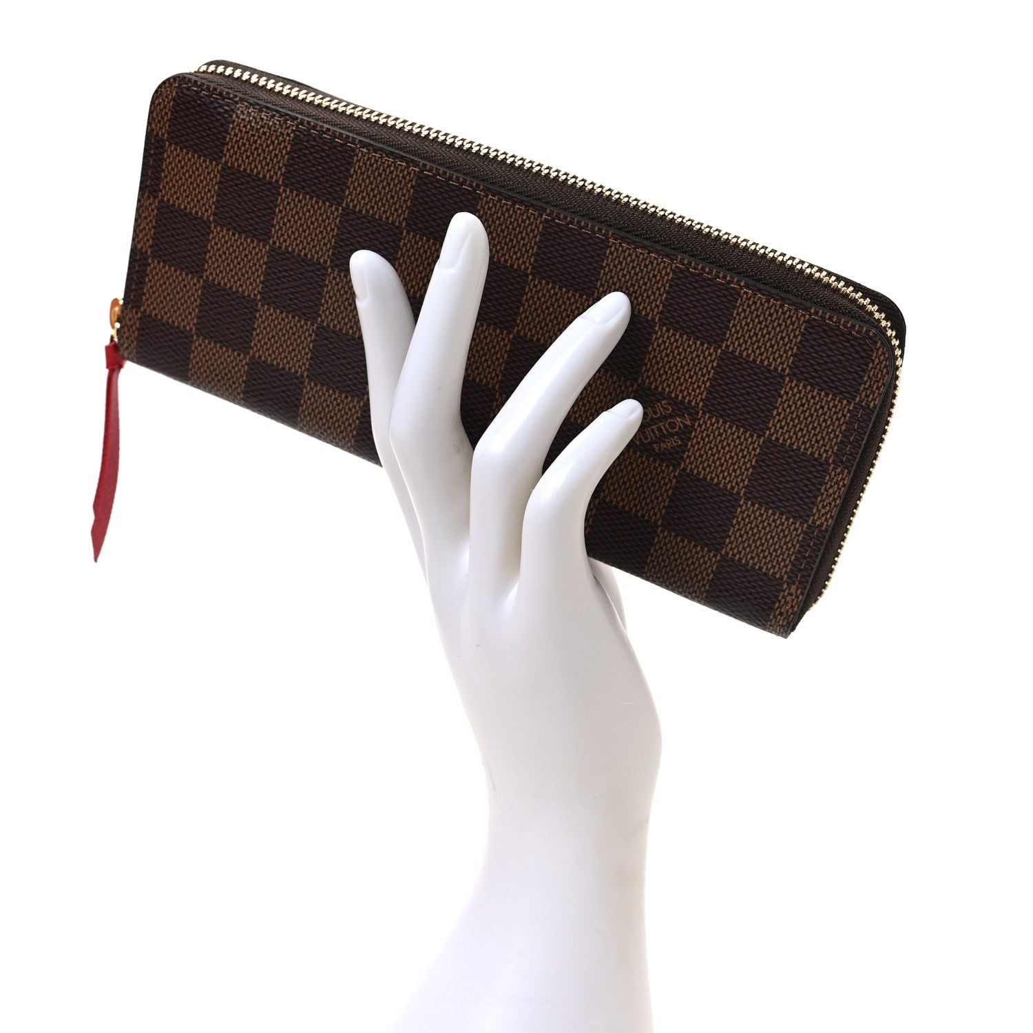 Louis Vuitton Damier Ebene Clemence Wallet Cherry 2 of 7