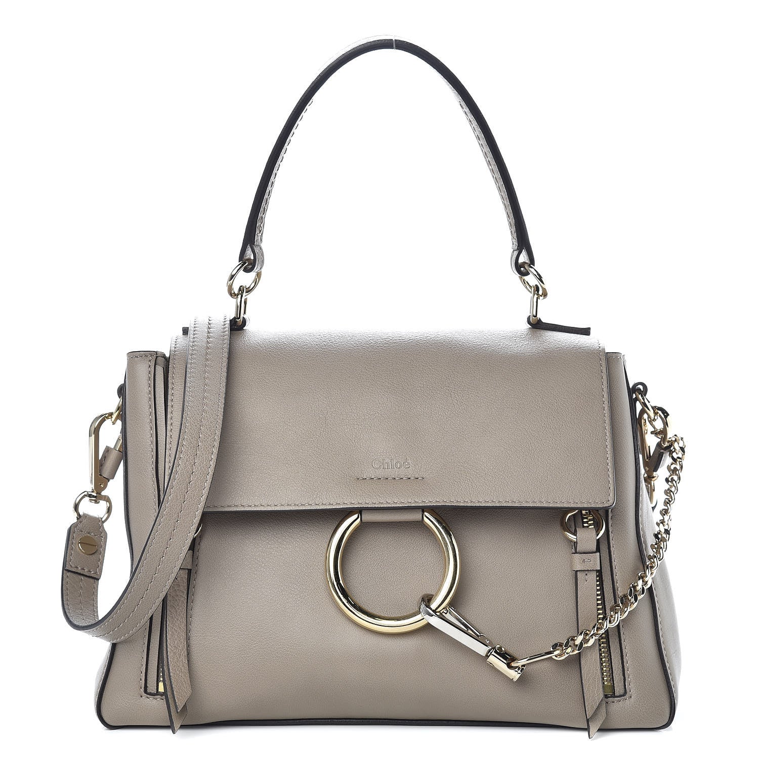 Chloe Calfskin Small Faye Day Shoulder Bag Motty Grey 1 of 8