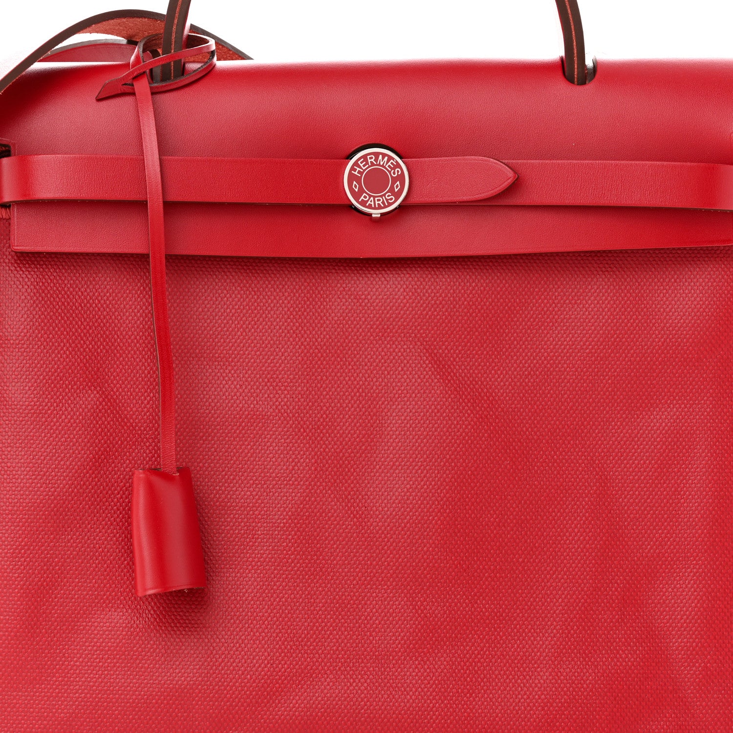 Hermes Toile H Berline Vache Hunter Herbag Zip PM 31 Rouge Piment Ecru 9 of 12