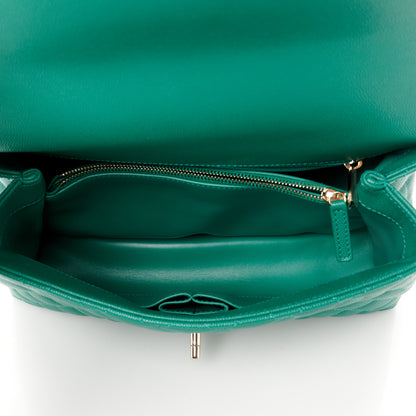 Chanel Caviar Quilted Small Coco Handle Flap Green 5 of 12