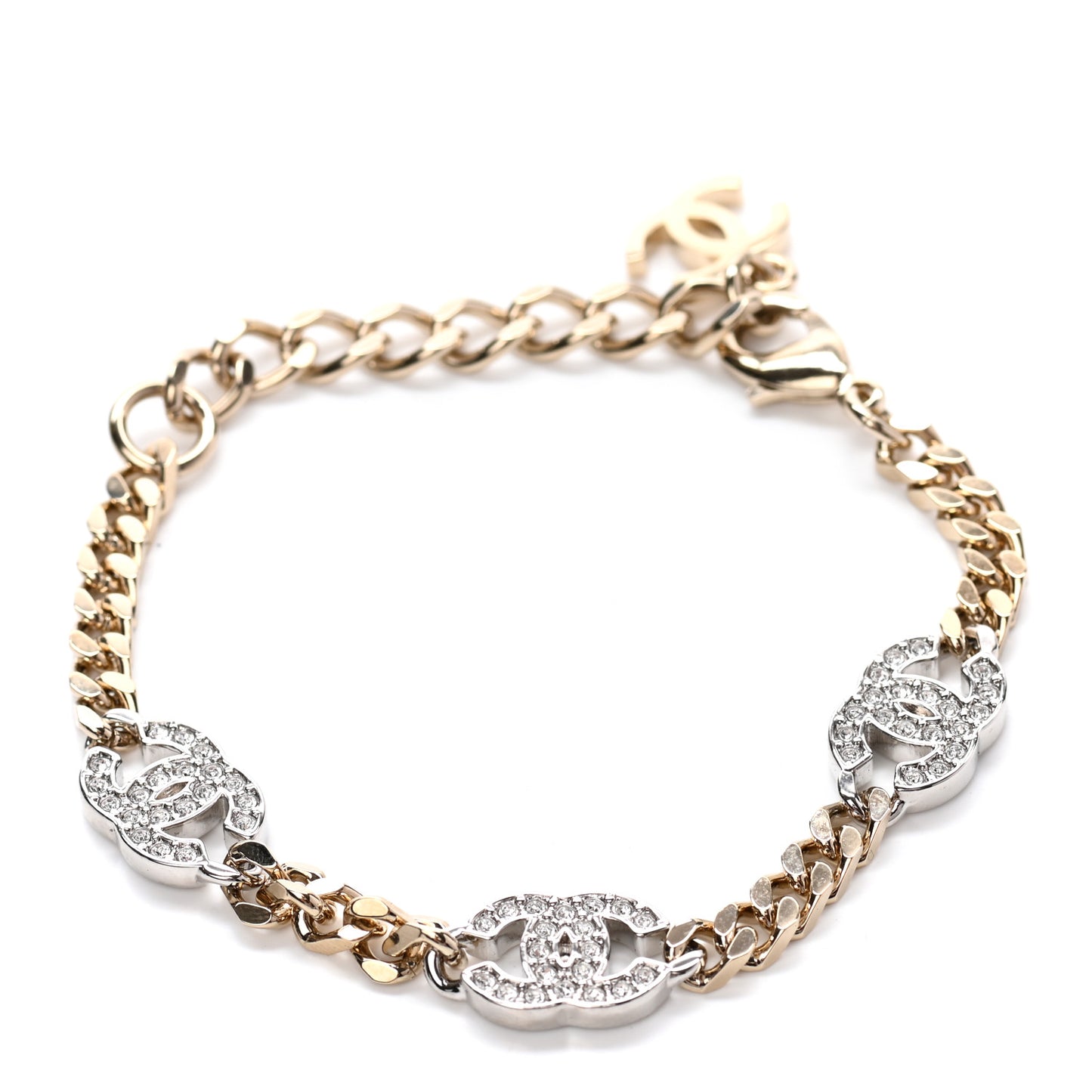 Crystal CC Chain Bracelet Gold Silver