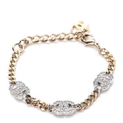 Chanel Crystal CC Chain Bracelet Gold Silver 1 of 4