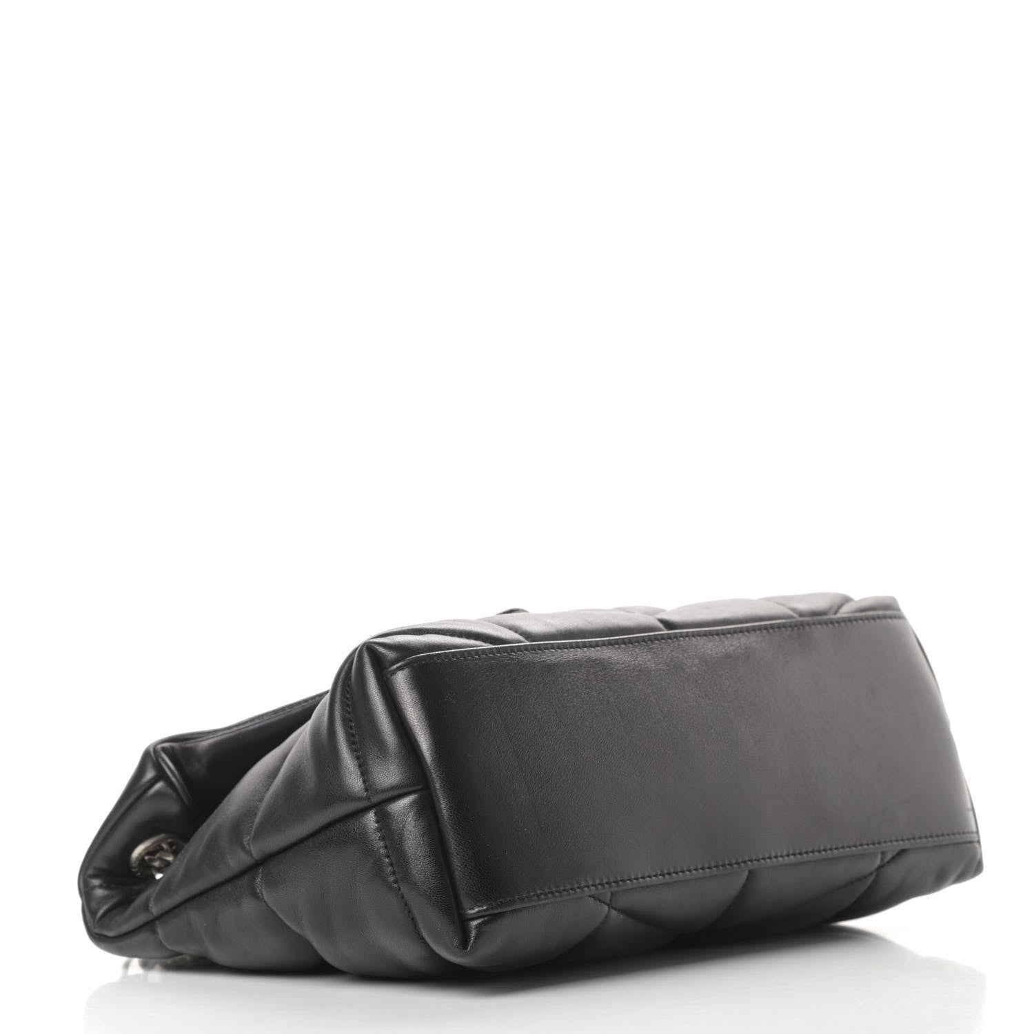 Saint Laurent Lambskin Quilted Small Loulou Puffer Monogram Chain Satchel Black 4 of 10