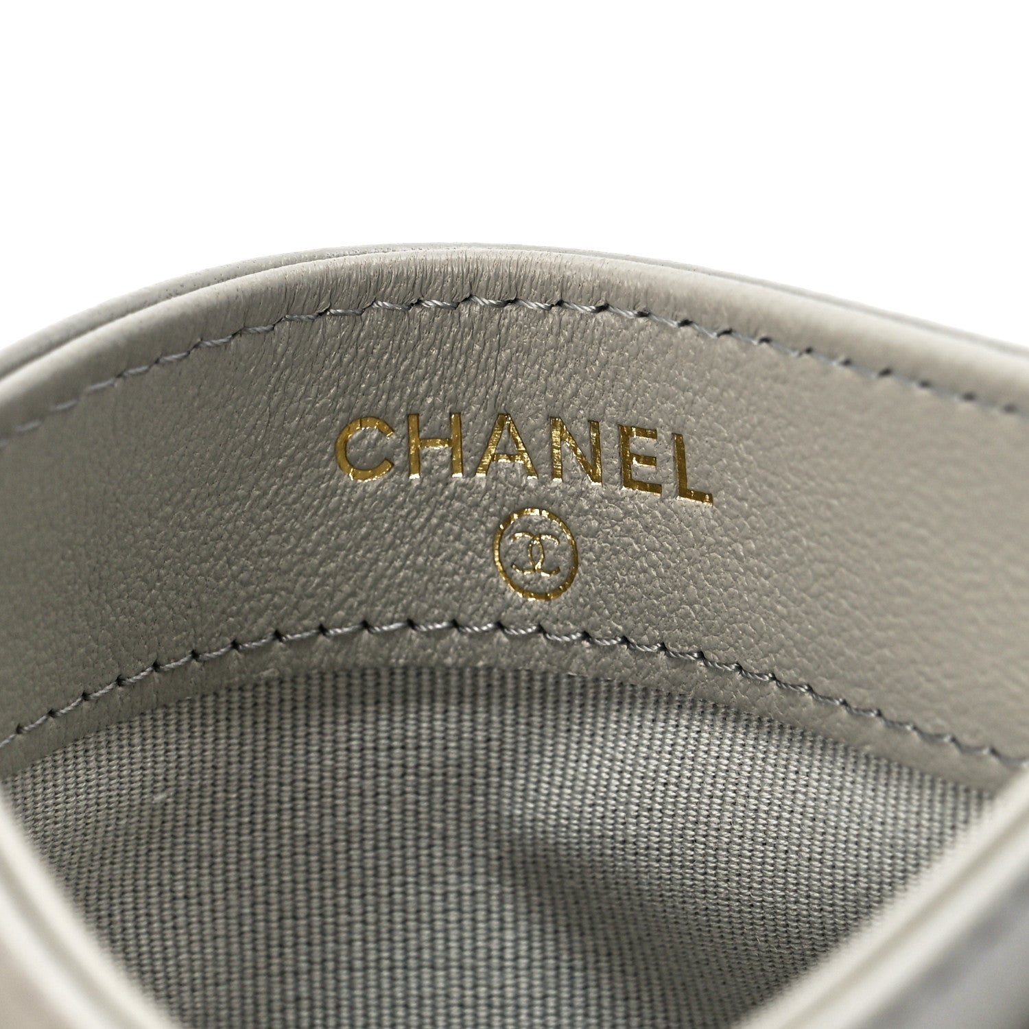 Chanel Lambskin Quilted Card Holder Grey 6 of 13