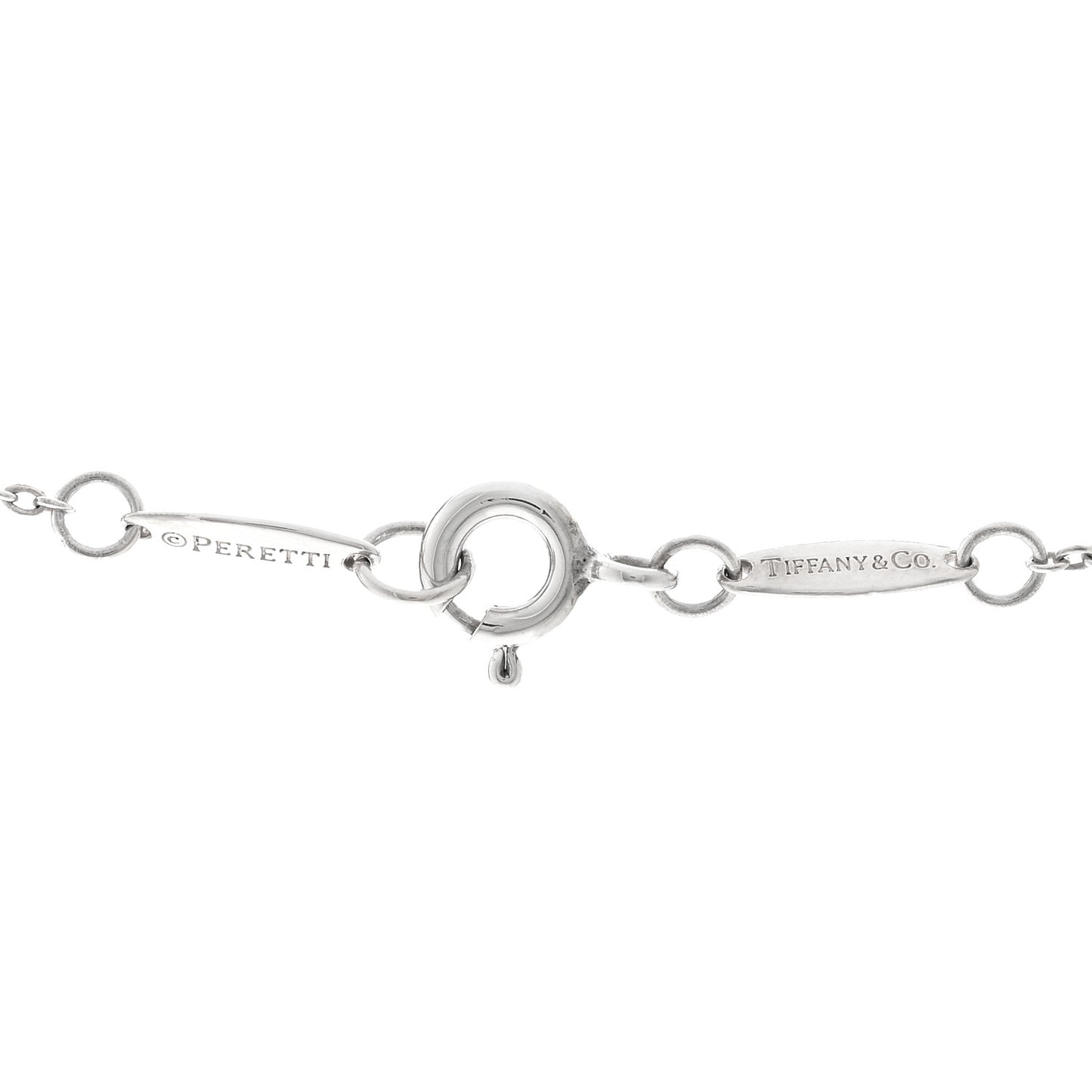 Sterling Silver 16mm Elsa Peretti Open Heart Pendant Necklace