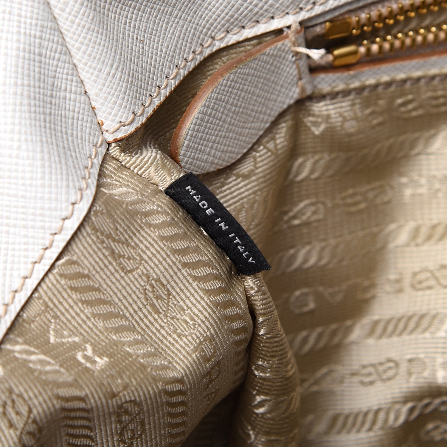 Prada Saffiano Lux Bi-Color Tote Talco Visone 6 of 17