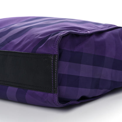 Burberry Nylon Check Small Buckleigh Packable Tote Regency Purple 10 of 13