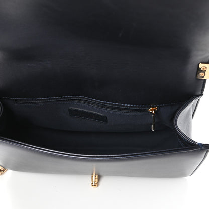 Chanel Lambskin Embossed New Medium Boy Cube Flap Navy 5 of 10