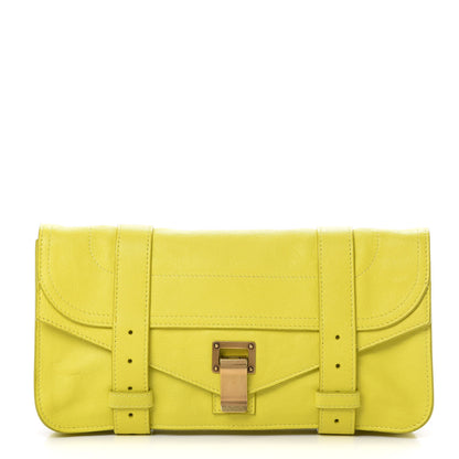 Proenza Schouler Lambskin PS1 Pochette Clutch Lemon 1 of 7
