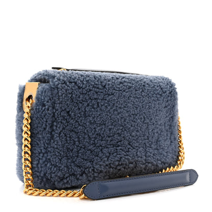Fendi Shearling FF Midi Chain Baguette Mirto 3 of 10