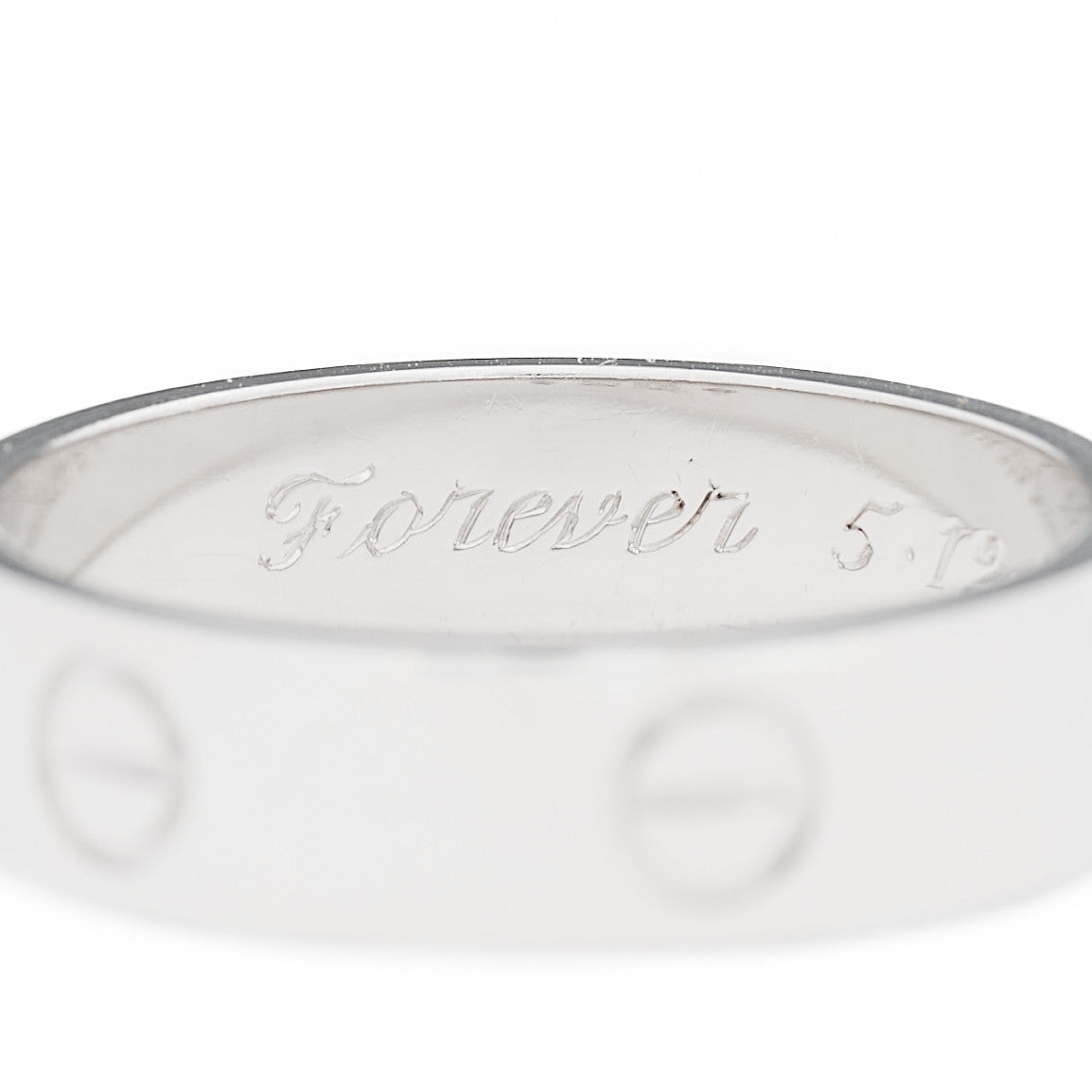 Cartier 18K White Gold 5.5mm LOVE Ring 61 9.5 5 of 6