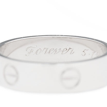 Cartier 18K White Gold 5.5mm LOVE Ring 61 9.5 5 of 6