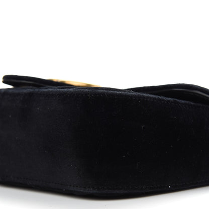 Gucci Velvet Matelasse Mini GG Marmont Shoulder Bag Black 9 of 11