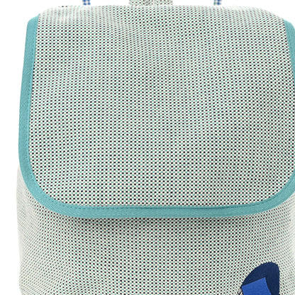 Hermes H Canvas Embroidered Les Cabanes Backpack Marine Menthe 7 of 10