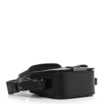 Off-White Saffiano Striped Baby Flap Black White 4 of 13