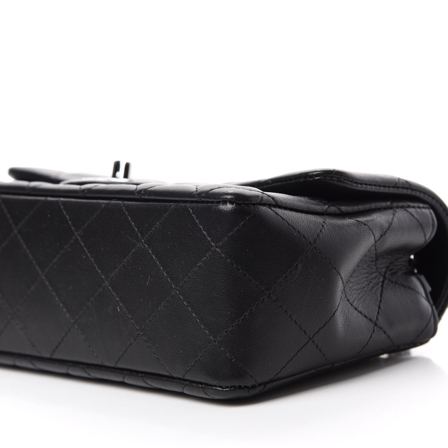 Lambskin Quilted Mini Rectangular Flap Black