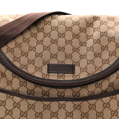 Gucci Monogram Natural Pigskin Large Diaper Bag Beige Ebony Cocoa Dark Chocolate 8 of 12