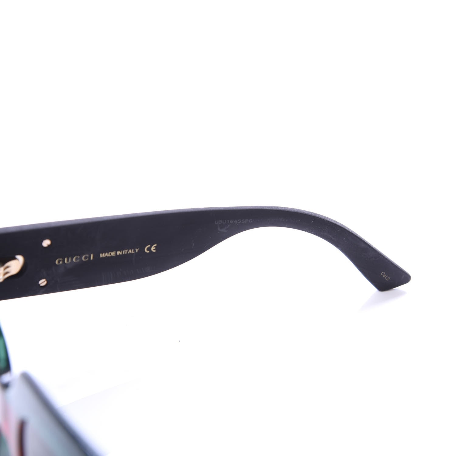 Gucci Square Frame GG0102S Sunglasses Glitter Red Black Green 8 of 10