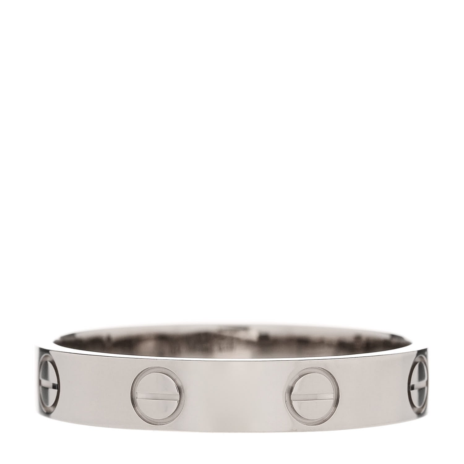 Cartier 18K White Gold 3.5mm LOVE Wedding Band Ring 56 7.5 3 of 4