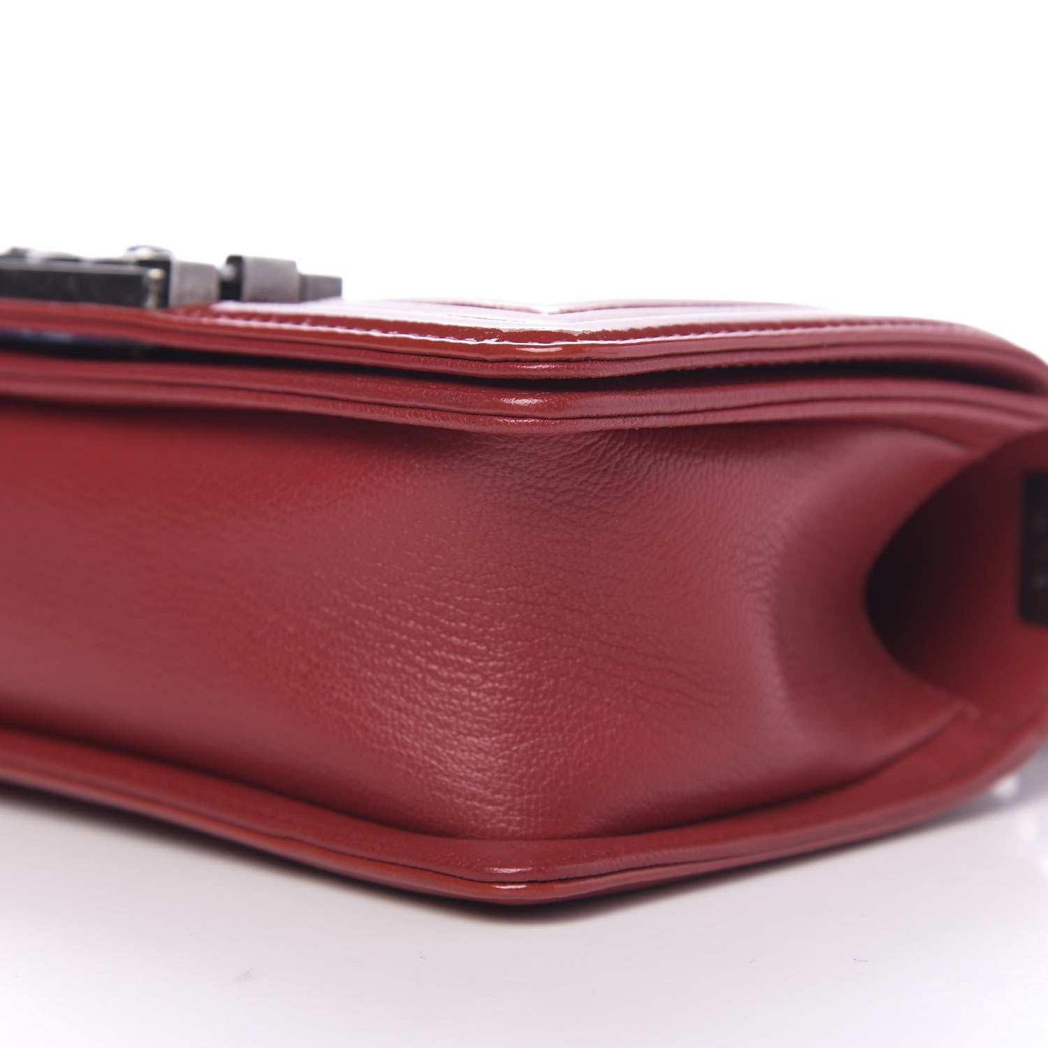 Chanel Goatskin Quilted Patent Small Duo Boy Flap Red 9 of 10