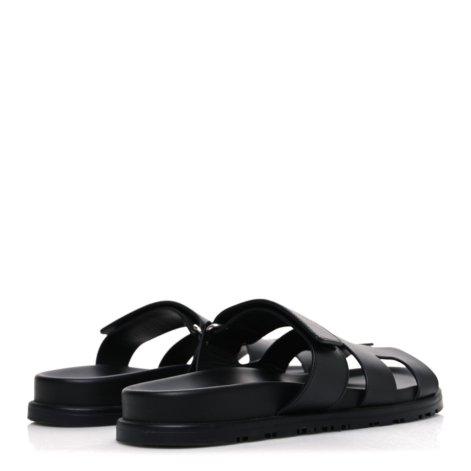Hermes Calfskin Womens Chypre Sandals 37.5 Black 5 of 10
